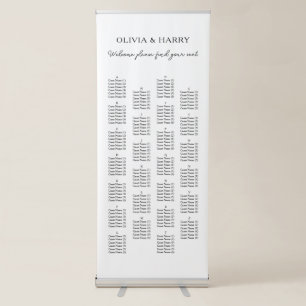 Modern Alphabetical Wedding Seating Chart Banner