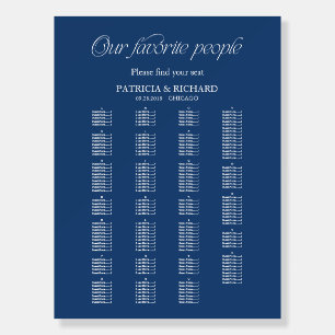 Modern Alphabetical Wedding Seating Chart Foam Board