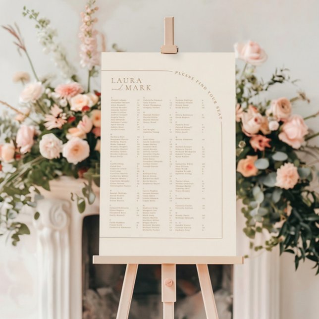 Modern Alphabetical Wedding Seating Charts Foam Board (Modern Alphabetical Wedding Seating Charts Foam Board)