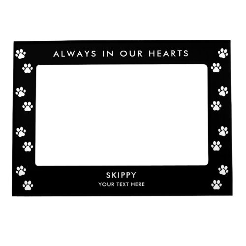 Modern Always In Our Hearts DogCat Paws Memorial  Magnetic Frame