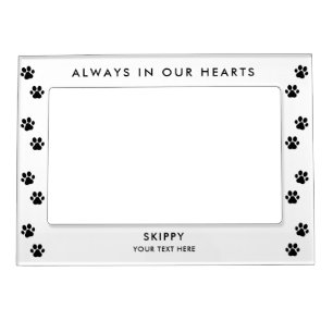 Modern Always In Our Hearts Dog/Cat Paws Memorial  Magnetic Frame