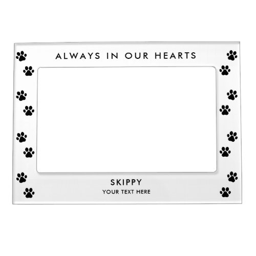 Modern Always In Our Hearts DogCat Paws Memorial  Magnetic Frame