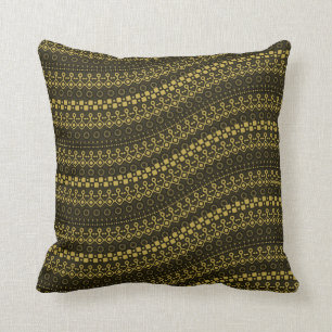 modern amazigh berber pattern waved  throw pillow