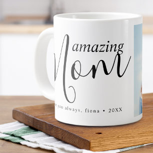 Modern Amazing Mom Photo Giant Coffee Mug