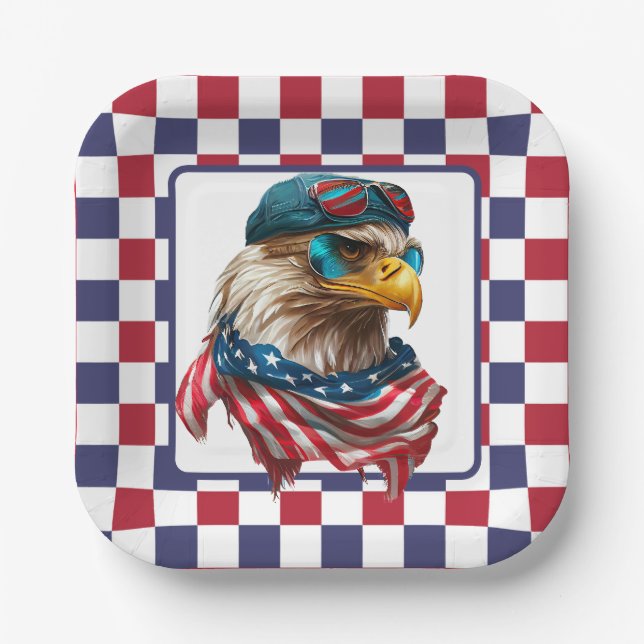 Modern American Engle  Paper Plates (Front)