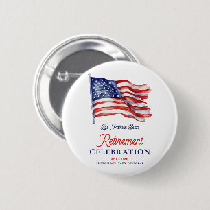 Modern American Flag 4th of July Army Retirement Button