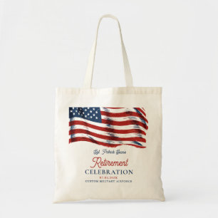  Modern American Flag 4th of July Army Retirement  Tote Bag