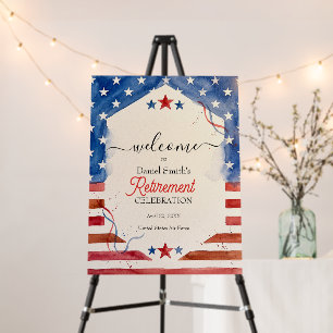 Modern American Flag Army Retirement Welcome Foam Board