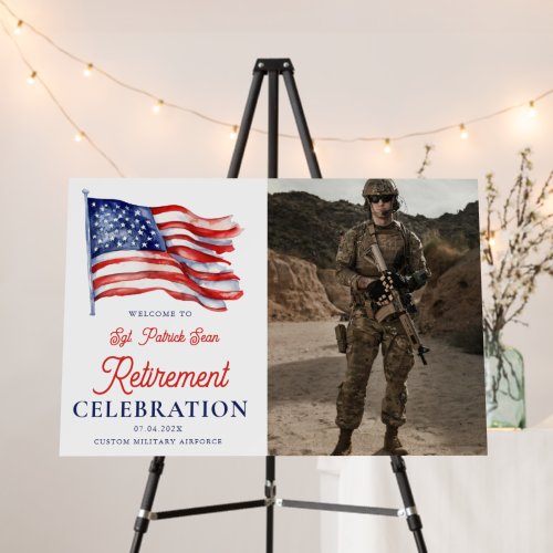  Modern American Flag Army Retirement Welcome Sign
