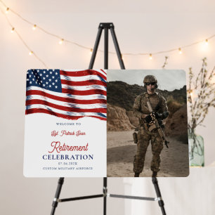  Modern American Flag Army Retirement Welcome Sign