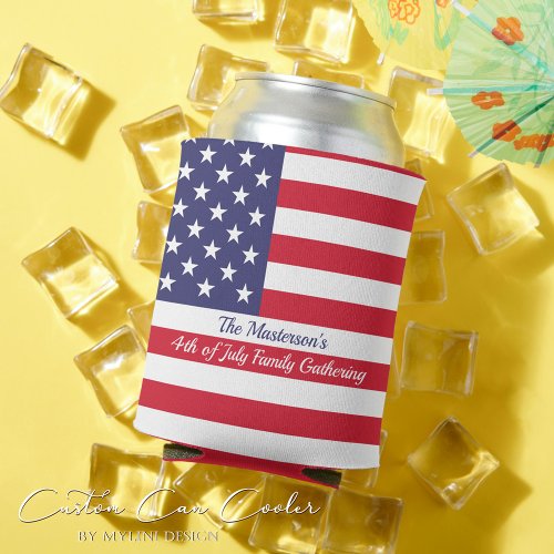 Modern American Flag BBQ Party Can Cooler
