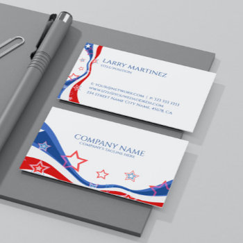 Modern American Flag Design Business Card by artOnWear at Zazzle