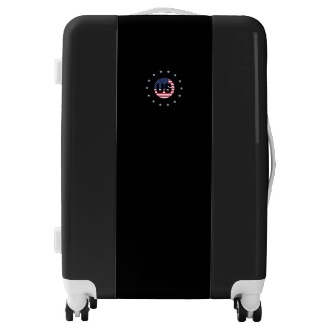 Modern American flag US logo black Suitcases (Front)