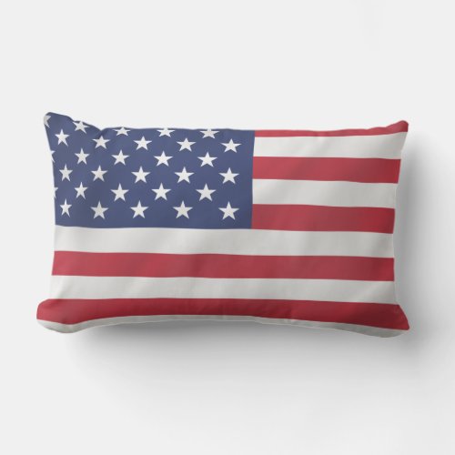 Modern American Flag USA July 4th Holiday Decor Lumbar Pillow