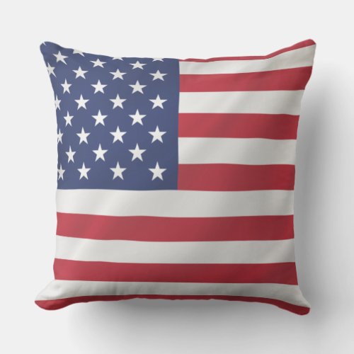 Modern American Flag USA July 4th Holiday Decor Outdoor Pillow