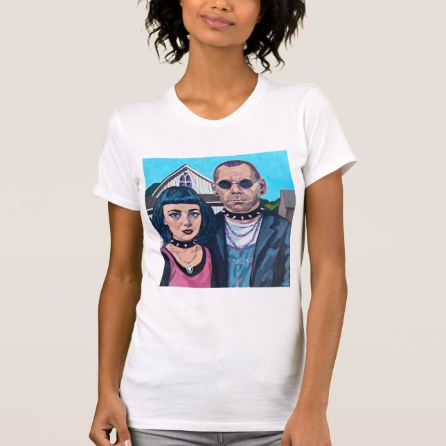 Modern American Gothic Art - Grand Woods Inspired T-Shirt (Front)