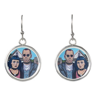 Modern American Gothic Art- Grant Woods Inspired Earrings