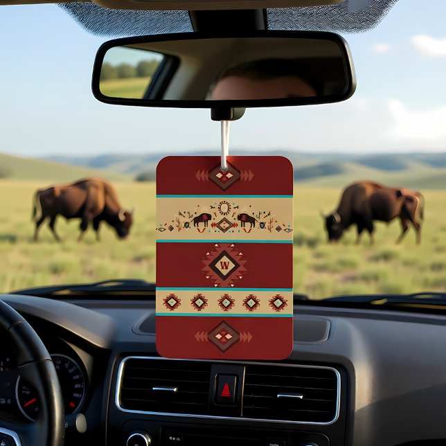 Modern American Native Influenced Pattern Monogram Air Freshener (Creator Uploaded)
