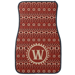Modern American Native Influenced Pattern Monogram Car Floor Mat