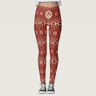 Modern American Native Influenced Pattern Monogram Leggings