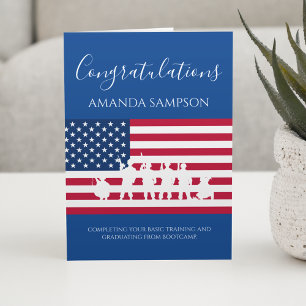 Modern American Personalized Army Graduation Card