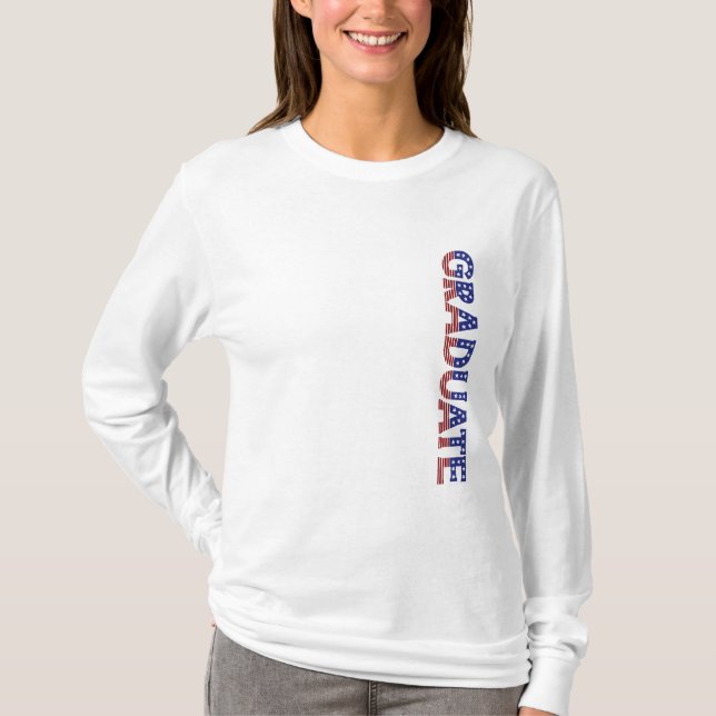 Modern American USA Font Graduation Party T-Shirt (Front)