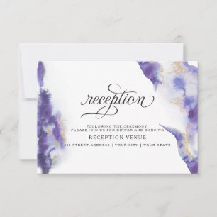 Modern Amethyst Watercolor Geode BarefootBride™ Invitation