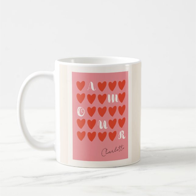 Modern Amour Heart Valentine's Day Gifts Cute Mugs (Left)