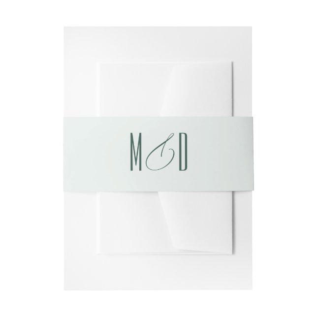 Modern Ampersand Elegant Monogram Invitation Belly Band (Front Example)