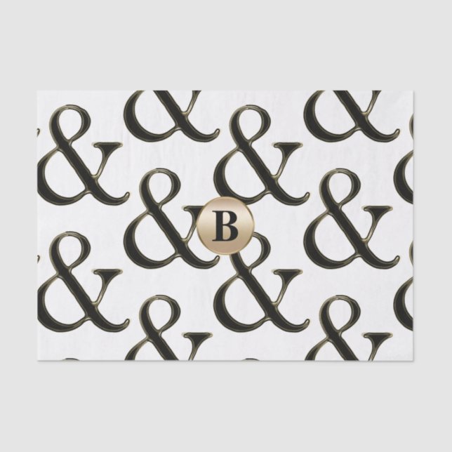 Modern Ampersand Modern Monogram Personalized Tissue Paper (Front)
