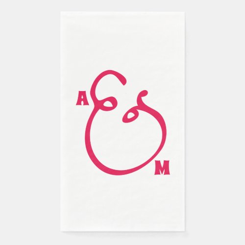 Modern Ampersand Monogrammed Wedding  Paper Guest Towels