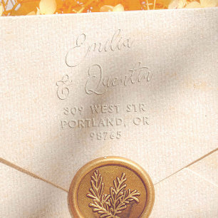 Modern Ampersand  Retro Wedding Return Address Embosser