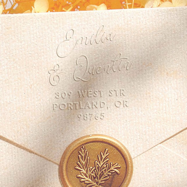 Modern Ampersand  Retro Wedding Return Address Embosser (Creator Uploaded)