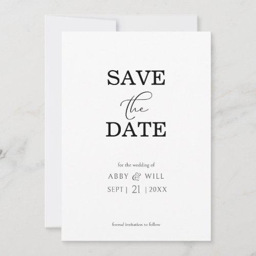 Modern Ampersand Save the Date Announcement 