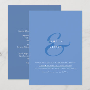 Modern Ampersand Wedding Invite QR Code RSVP