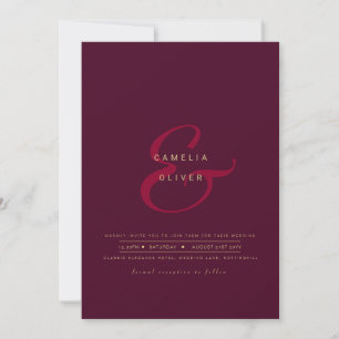 Modern Ampersand Wedding Invite QR Code RSVP