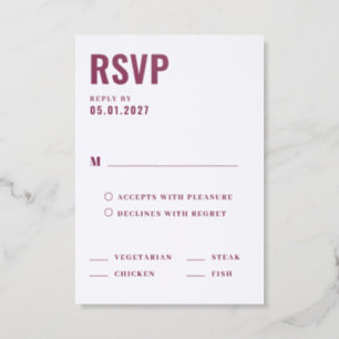 Modern Ampersand Wedding Letterpress RSVP Cards