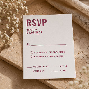 Modern Ampersand Wedding Letterpress RSVP Cards