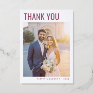 Modern Ampersand Wedding Photo Thank You Letterpress Photo Cards
