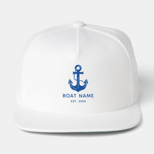Modern Anchor Nautical Boat Name Milestone Snap Back Hat