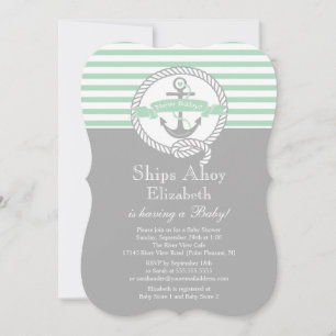 Modern Anchor Nautical  NeutralBaby Shower Invitation