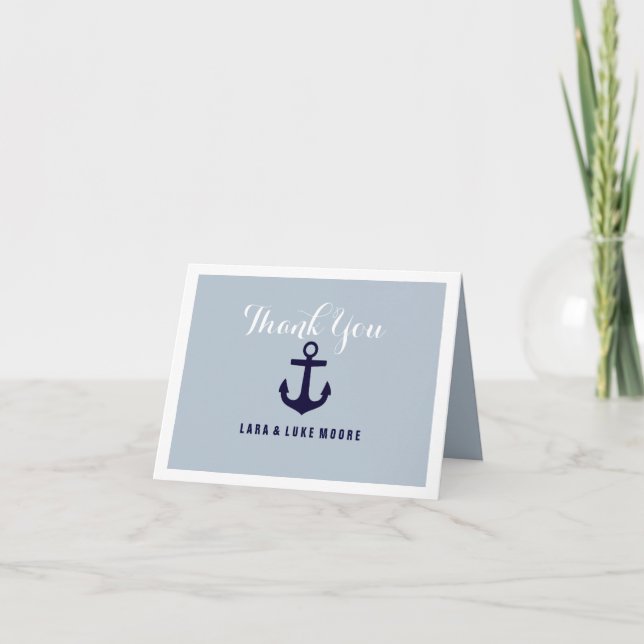Modern Anchor Thank You Card (Front)