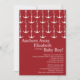 Modern Anchors Away Nautical Baby Shower Invitation