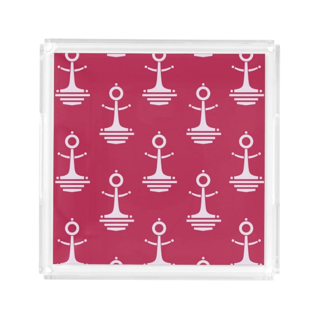 Modern Anchors Pattern Acrylic Tray (Front)