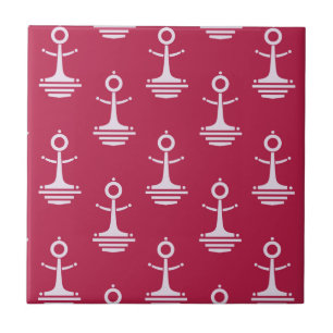 Modern Anchors Pattern Ceramic Tile