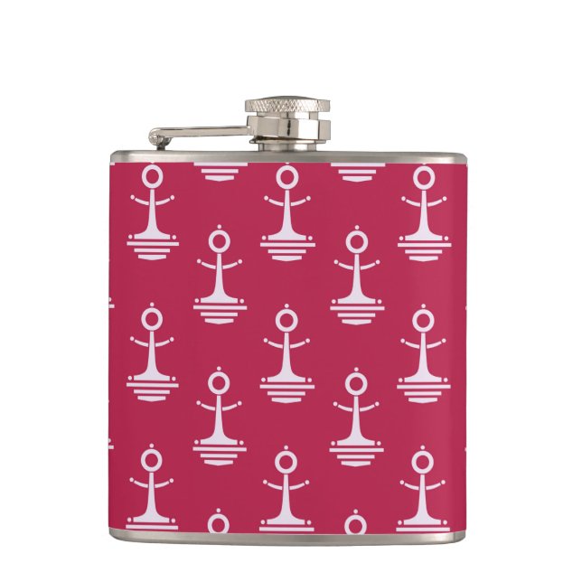 Modern Anchors Pattern Flask (Front)