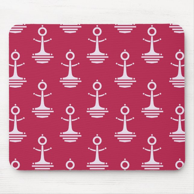 Modern Anchors Pattern Mouse Pad (Front)
