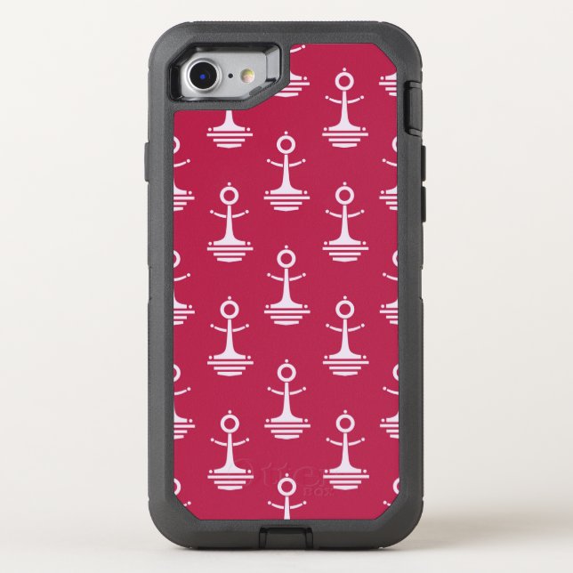 Modern Anchors Pattern Otterbox iPhone Case (Back)