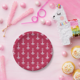 Modern Anchors Pattern Paper Plates