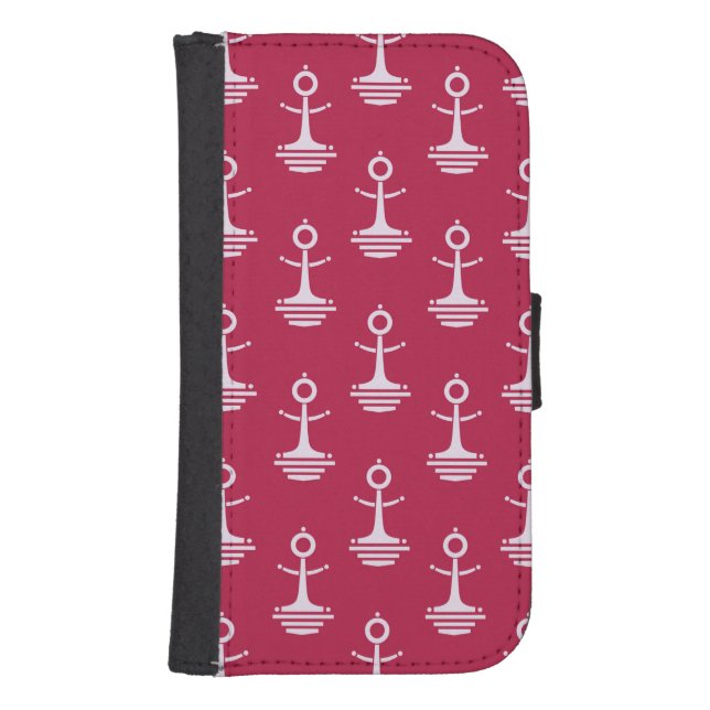 Modern Anchors Pattern Samsung Galaxy Wallet Case (Front)
